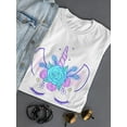 thumbnail image 3 of Trendy Floral Unicorn T-Shirt Women -Image by Shutterstock, Female x-Large, 3 of 4