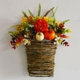 thumbnail image 2 of Cesta de flores colgante Perfecl Decoración de la puerta delantera Corona de otoño Flores artificiales, 2 of 6