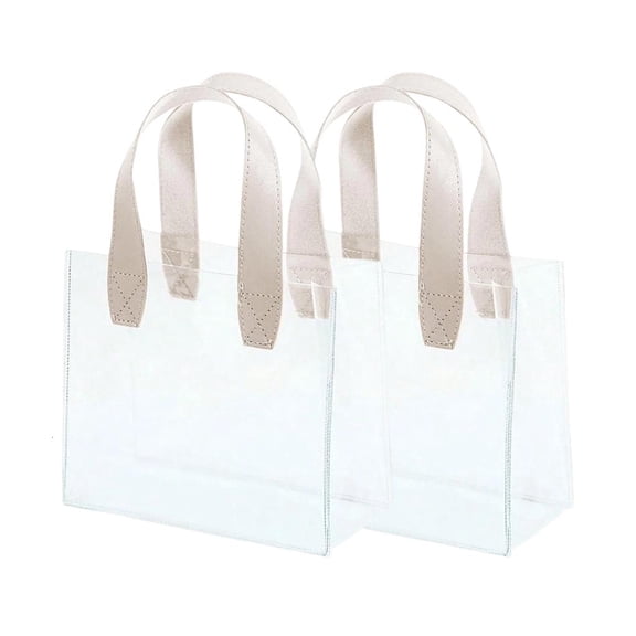 Necvior 2Pcs Clear Packaging Bags With Top Handle For Birthday Wedding Christmas Party