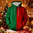 thumbnail image 4 of LWITHSZG Christmas Hoodies for Men Trendy Red and Green Hooded Sweatshirt Festival Outfits Fall Winter Warm Long Sleeve Going Out Tops with Pocket Size XXL, 4 of 4