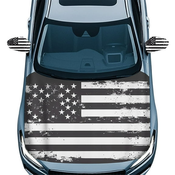 Yuyamidu American Flag Car Hood Cover Fashion Auto Rearview Protection Cover 3 Pack Vehicle Front Hood Covers for Car Side Mirror Covers Auto Exterior Accessory, Easy to Install