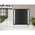 thumbnail image 3 of Front Exterior Prehung Metal-Plastic Double Doors / MANUX 8111 Matte Black / 2 Sidelites Exterior Windows / Office Commercial and Residential Doors Entrance Patio Garage 96 x 80, 3 of 4