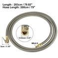 thumbnail image 4 of Unique Bargains Stainless Steel 10cm Air Chuck Inflator Compressor Pump Extension Hose for Car Motorbike Quick Connect, 4 of 7