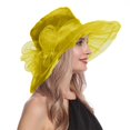 thumbnail image 3 of EnJoCho Sun Hat for Ladies Women's Vintage Mesh Wide Brim Wedding Dress Hat Floral Shade Holiday Brim Top Hat, 3 of 6