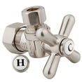 thumbnail image 1 of Kingston Brass CC53308X Vintage 5/8-Inch X 3/8-Inch OD Compression Angle Stop with Cross Handle , 2-1/8-Inch, Satin Nickel, 1 of 2