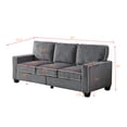 thumbnail image 4 of 81" Corduroy Sectional Sofa with Storage Boxes,3-Seater Couch with Padded Seat Ccushions and Backrest, Upholstered Small Accent Sofa with Wood Legs, for Living Room, Bedroom, Office, Dark Grey, 4 of 9