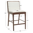 thumbnail image 3 of SAFAVIEH Couture Laycee Square Mid Back Bar Stool, Walnut/White (Set of 2), 3 of 14