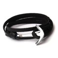 thumbnail image 2 of Pulsera de ancla para hombre, joyería, cadena de cuerda marrón y negra, pulseras de cuero T,4, 2 of 5