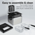 thumbnail image 5 of Electric Deep Fryer with 2 Baskets and Lid, 4.5 Liters Oil Capacity, Temperature Control, View Window, 1800 Watts, Stainless Steel Bestseling, 5 of 6