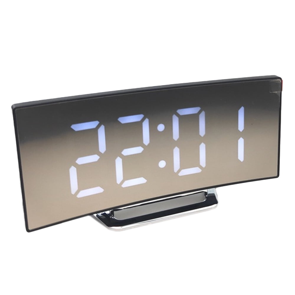 Digital Alarm Clock, Mirror Electronic Clocks,with USB Charging Ports