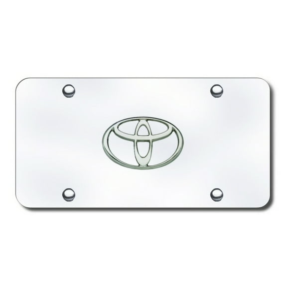 Automotive Gold Plaque d'Immatriculation Logo TOY.CC Chrome Toyota; Plaque Chromée; Acier Inoxydable