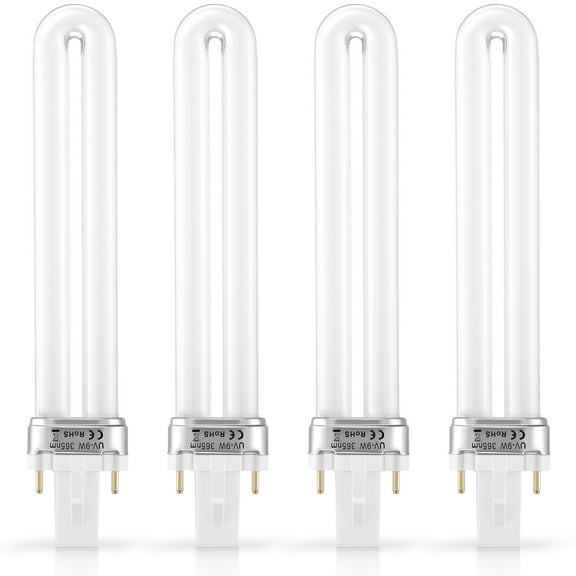 4 Pcs Nail Lamp Light Bulb UV 9 Watt Replacement 9W U- Shaped 365nm Tube Dryer U-shaped Gel Home