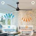 thumbnail image 4 of Matthews Fan Company AK-TB-GA-56 Alessandra 56” Textured Bronze Ceiling Fan with 3 Gray Ash Blades, Remote Control, Indoor/Outdoor Wet Rated, 4 of 6