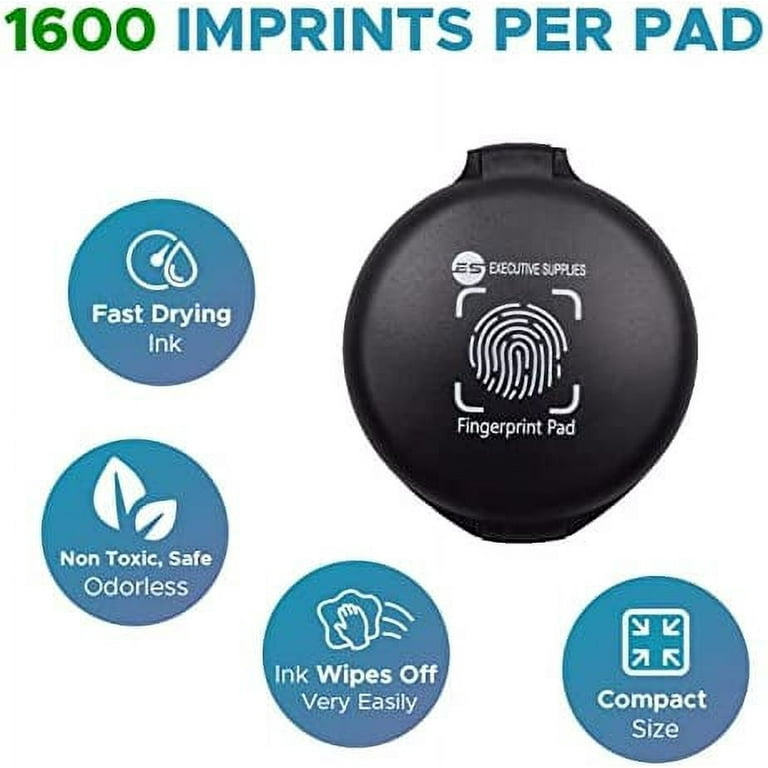 Ink Pad Finger Ink Pad Fingerprint Ink Pads-Black Ink Finger Printing Ink  Pad Stamp Ink Pads Ink Pads for Stamping Clear Imprint Quick Drying, No