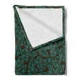 thumbnail image 2 of Ethnic Soft Flannel Fleece Throw Blanket, Eastern Style Leaf Pattern with Traditional Folk Feng Shui Concept, Cozy Plush for Indoor and Outdoor Use, 70" x 90", Seal Brown Turquoise, by Ambesonne, 2 of 5