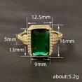 thumbnail image 4 of 925 Sterling Silver Shining Square emerald ring Wedding ring Engagement ring  Ring Emerald cut rings Diamond Rings Women jewelry rings statement, 4 of 5
