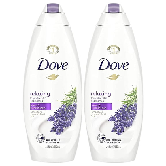 Pack of (2) Dove Relaxing Lavender Oil And Chamomile Calms And Comforts Skin Body Wash 24 Oz