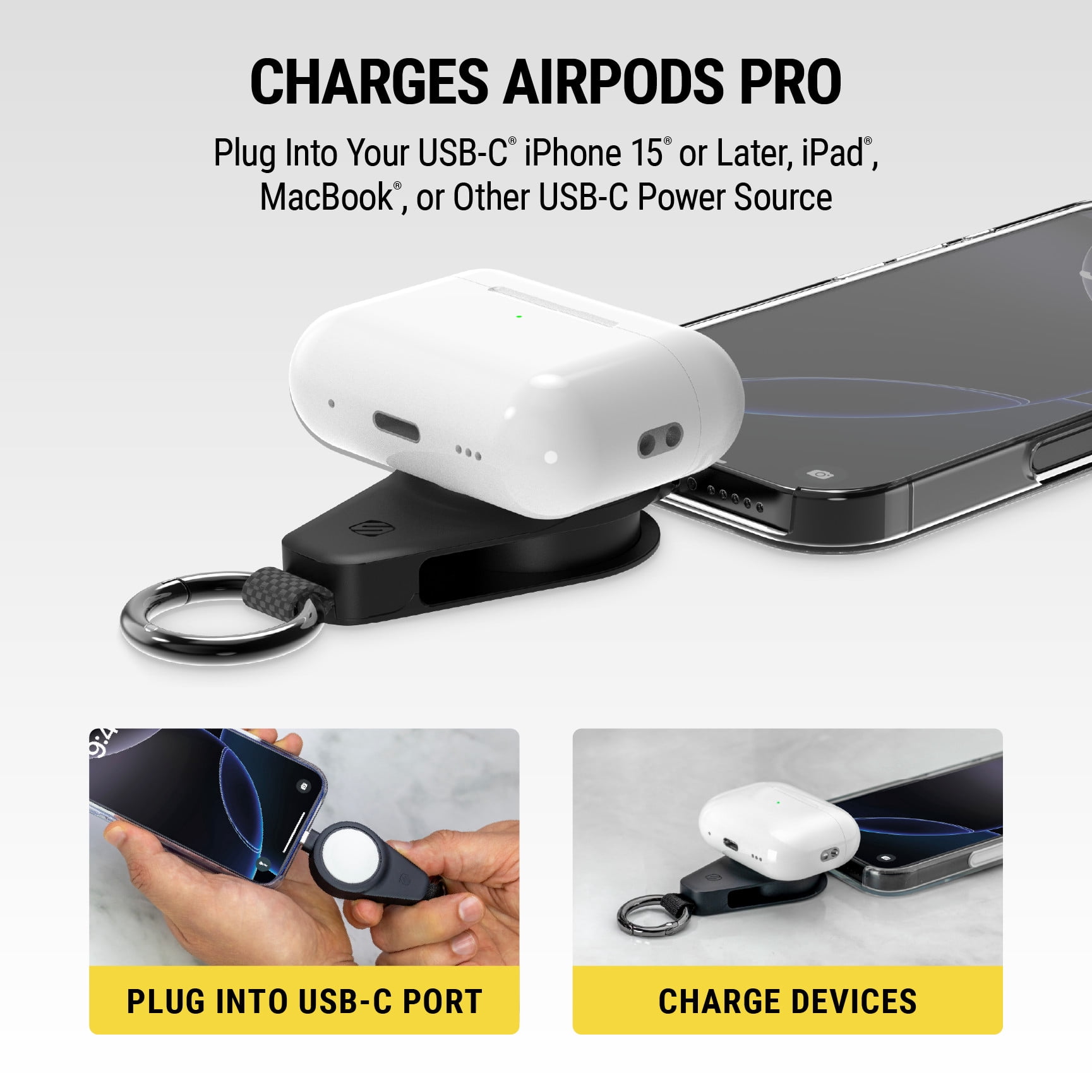 Scosche AWADPF-RP USB-C Wireless Magnetic Portable Travel Charger for Select Apple Watches