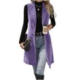 thumbnail image 3 of FchengtaiS Womens Corduroy Long Vest Double Breasted Sleeveless Blazer Jackets Business Casual Fall Outerwear Outfits with Pockets, 3 of 6