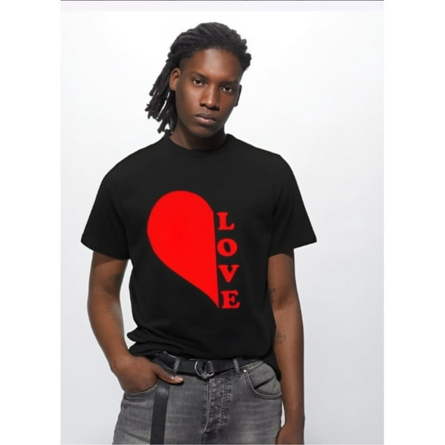 His & Hers Valentine's Day Heart Graphic T-Shirts - 100% Cotton, Casual Loose Fit, Perfect for CouplCamisetas para mujer, lindas camisetas con estampado gráfico, de manga corta, estilo casual, para ve