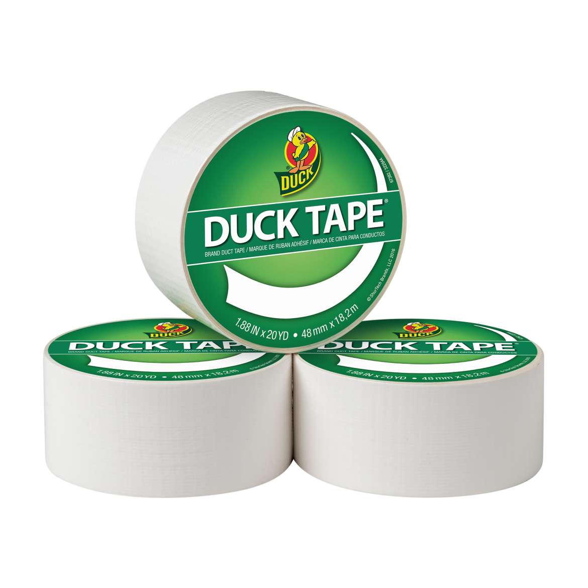 Color Duck Tape Brand Duct Tape 1.88 In. x 20 Yd., White, 3Pack