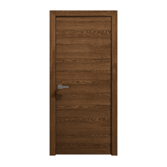 Interior Solid French Door 18 x 80 inches | Ego 5000 Cognac Oak | Single Regular Panel Frame Handle | Bathroom Bedroom Modern Doors
