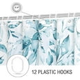 thumbnail image 5 of Small Stall Shower Curtain 36 x 72, Narrow Half Spa Blue Floral Shower Curtain for Bathroom, Watercolor Plant Eucalyptus Leaves Fabric Shower Curtain Set with Hooks, 5 of 6