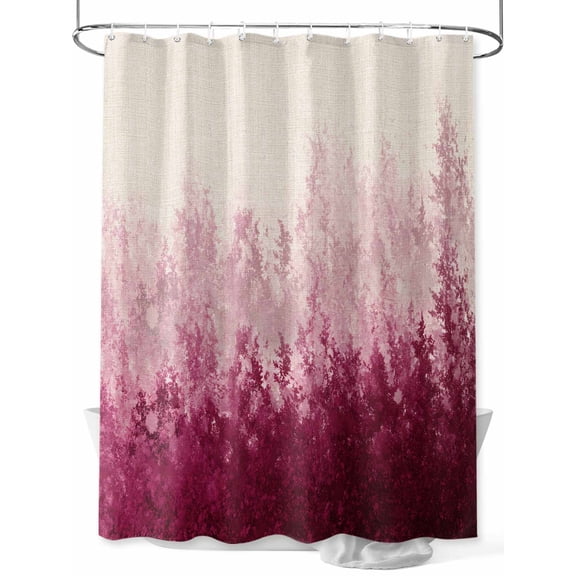 Fsddascl Pink Botanical Shower Curtain Set - 54" x 78" Washable Bathtub Curtain with 12 Hooks, Spring Summer Farmhouse Retro Beige Waterproof Fabric Stall Shower Curtains for Bathroom/Bathtub Décor