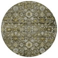thumbnail image 5 of 8' Brown And Beige Round Oriental Washable Indoor Outdoor Area Rug, 5 of 5