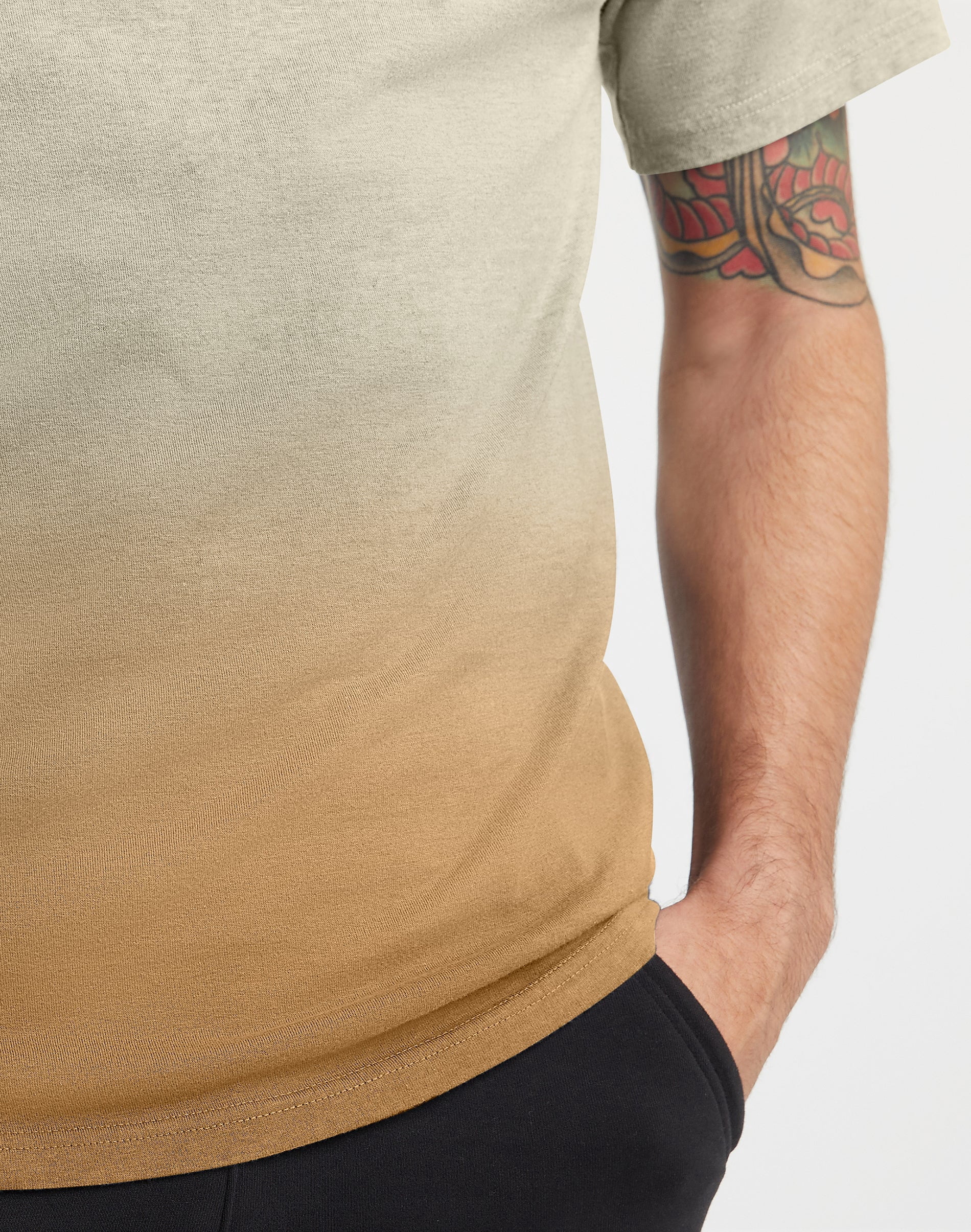 Hanes Men's & Big Men's Garment Dyed Dip Dye Ombre Tee Shirt, Sizes XS-3XL