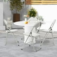 thumbnail image 7 of YUSAZENS 4 Pack Folding Chairs, Fabric Dining Chair Set with Padded Cushion and Back, Indoor Outdoor Upholstered Commercial Seat for Home Office Events Wedding Party, Gray, 7 of 7