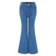 thumbnail image 5 of Sngxgn Womens High Waisted Jeans Flare Stretch Casual Denim Pants(Dark Blue,XL), 5 of 9