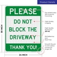 thumbnail image 3 of Do Not Block Driveway Sign, No Parking Sign, 24x30 Inches, 3M EGP Reflective .080 Aluminum, Fade Resistant, Indoor/Outdoor Use, Made in USA, 3 of 17