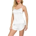 thumbnail image 2 of Dagugfen Pajama Sets for Women Satin Camisole Tops and Side Split Shorts Comfy Casual Loungewear Outfits, 2 of 6