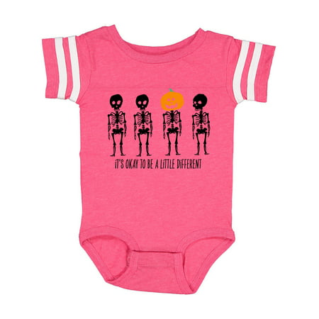 

Inktastic It s Okay to be a Little Different Skeletons and Pumpkins Gift Baby Boy or Baby Girl Bodysuit