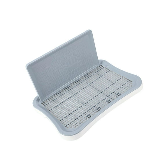 Portable Pet Training Toilet Tray Puppy Potty Tray Potty Mat Simulation Potty Urinal Lattice Bedpan White