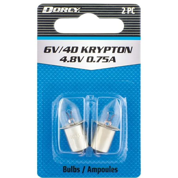 Dorcy 6-Volt/4D-4.8-Volt, 0.75A Bayonet Base Krypton Replacement Bulb (41-1663), Blue, 2-Pack
