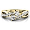 thumbnail image 3 of 0.50 Carat (ctw) 18K Yellow Gold Round White Diamond Ladies Forever Together Two Stone Bypass Style Bridal Engagement Ri, 3 of 4