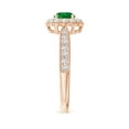 thumbnail image 3 of Angara Natural 0.45 Ct. Emerald with Diamond Halo Ring in 14K Rose Gold for Women (Ring Size: 11.5), 3 of 10