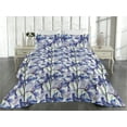thumbnail image 2 of Ambesonne Flower Quilted Bedspread Set 3 Pcs, Watercolor Art Iris Flowers, Twin, Azure Blue Purple and White, 2 of 4