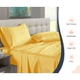 thumbnail image 3 of SGI Bedding 600 TC Egyptian Cotton Bed Sheet Set - Wyoming King Size Sheets 600 Count Sheets Soft, Durable Sheets Cotton Sheets in 600 TC 18" Deep, Golden Stripe, 3 of 8