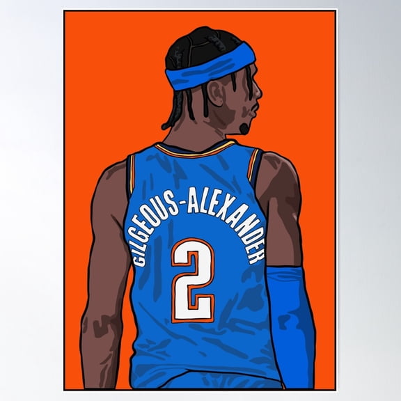 Shai Gilgeous-Alexander Back-To Poster Wall Art, Modern Wall Decor, 8x12 UNFRAMED