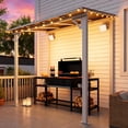 thumbnail image 5 of Leukture 5' x 8' Wall Mounted Lean to Metal Awnings with Sloped Roof Outdoor Patio Gazebo Awning for Backyard Deck White, 5 of 7
