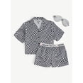 thumbnail image 4 of Justice Girls Short Sleeve Button Top, Shorts and Eye Mask Pajama Set, 3-Piece, Sizes 5-18, 4 of 4