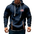 thumbnail image 5 of Sweat à Capuche pour Hommes, Sport Décontracté, avec Poche Imprimée et Demi-Fermeture Éclair, 5 of 5