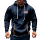 thumbnail image 1 of Sudadera con capucha para hombre, con estampado de bolsillo, media cremallera, cordón ajustable, informal, deportiva, de manga larga, blusa de poliéster, 1 of 5