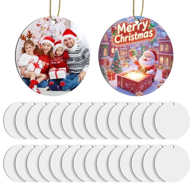 Blankos para Adornos de Sublimación Merkisa 30 Piezas para Árbol de Navidad