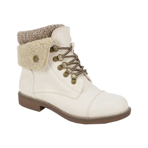 white mountain lace up booties