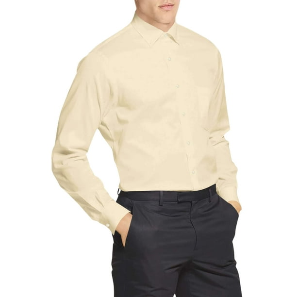 Van heusen men's dress shirt cheap regular fit flex collar solid
