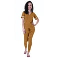 thumbnail image 3 of Moomaya Womens Plain Nightwear Set w/ Pyjama Cotton Sleepwear 2 Pcs Nightdresses, 3 of 7